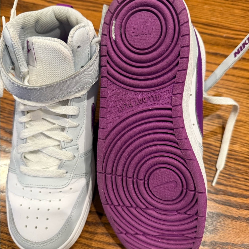 Nike White and Purple High-Tops - Picture 3 of 5